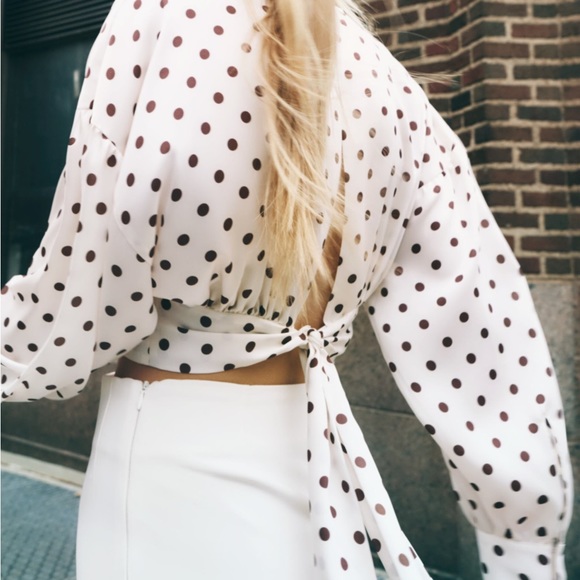 NWT Zara Polka dots Blouse - Picture 4 of 8